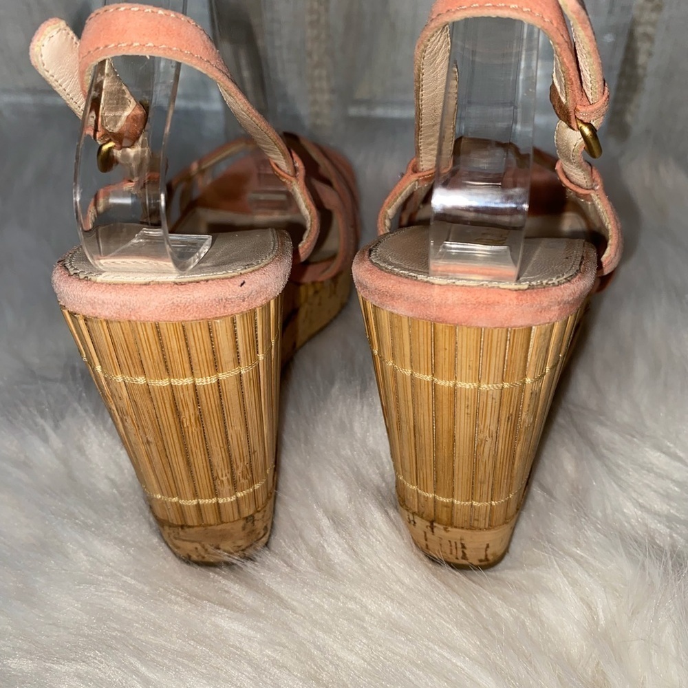 PRADA Sz 6 Bamboo Cork Wedges - Picture 7 of 10